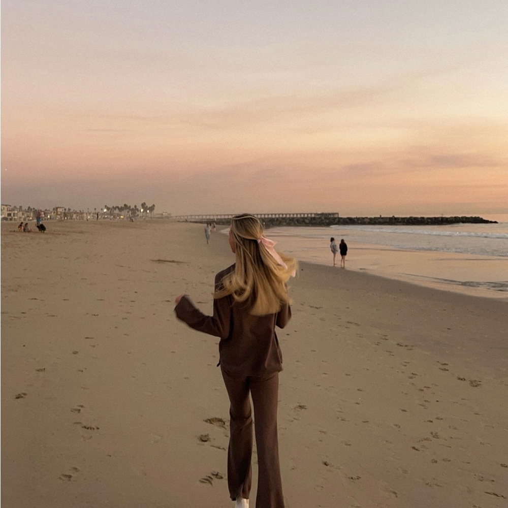 Brown FP Beach Pants and Sweater Set